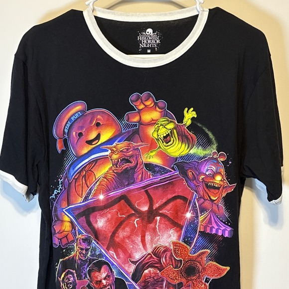Halloween Horror Nights 2019 T-Shirt Universal Studios Full Print Black Sz M - Picture 2 of 8